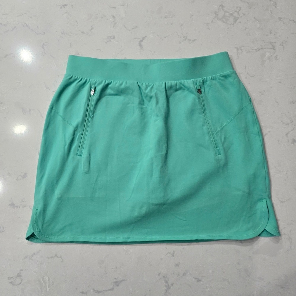 T by Talbots Womens Aqua Mint Green Athletic Skort Zipper Pockets Size M NWT